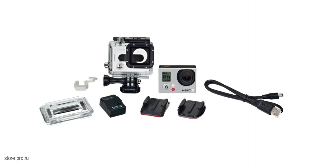 Комплектация экшен камеры GoPro HD HERO3 white edition